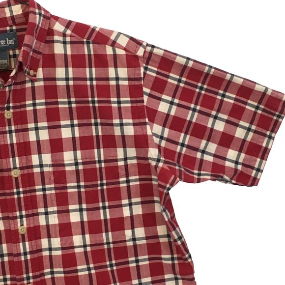 Old College Inn Old‎ College Inn Mens Red Plaid Short Sleeve Shirt, Small - Picture 2 of 7